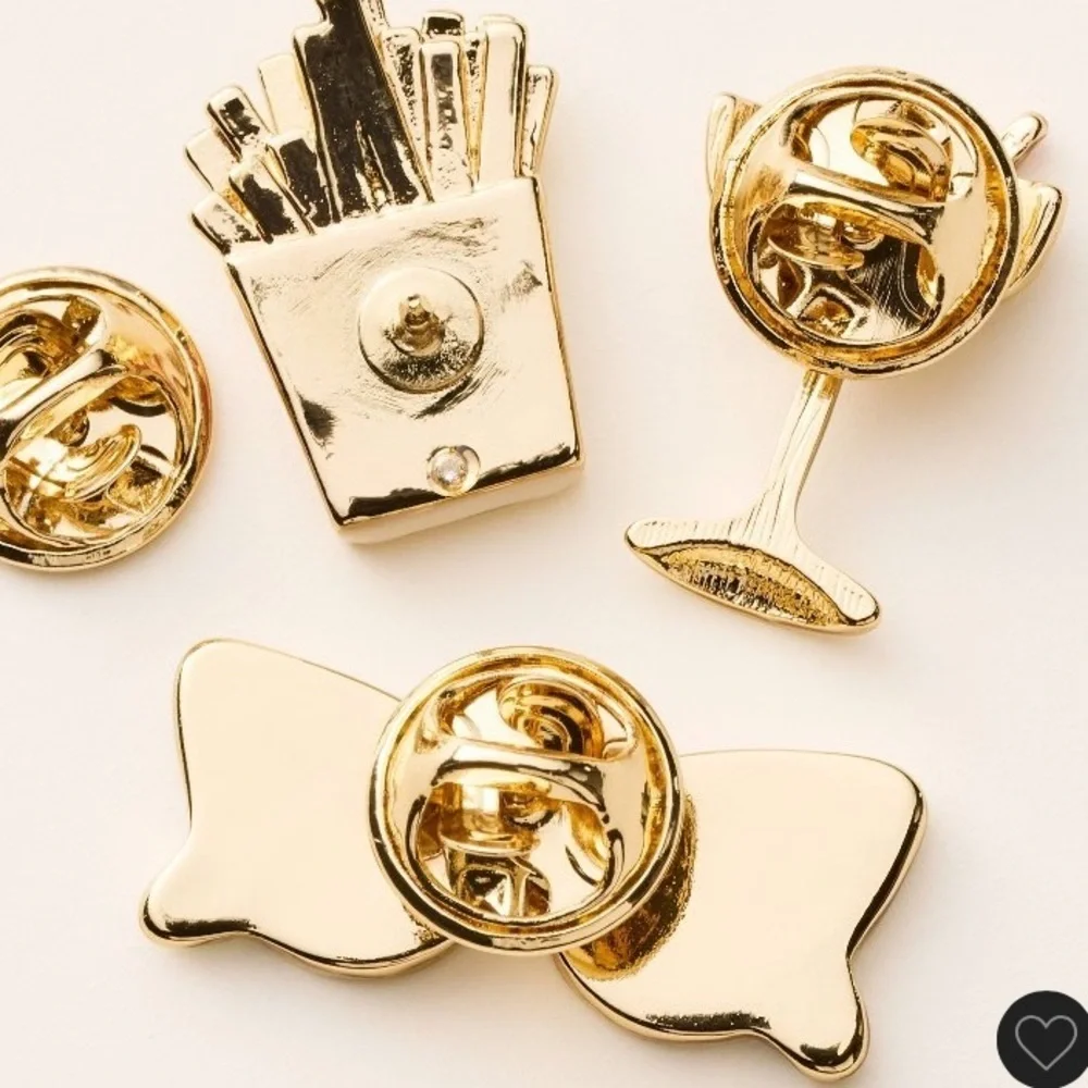 Kate Spade For Target 3 Pin Set Sunglasses, Fries & Martini  Brooch Set